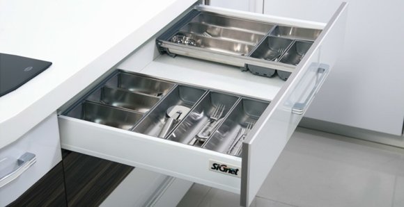 Modular stainless steel Cutlery Tray 